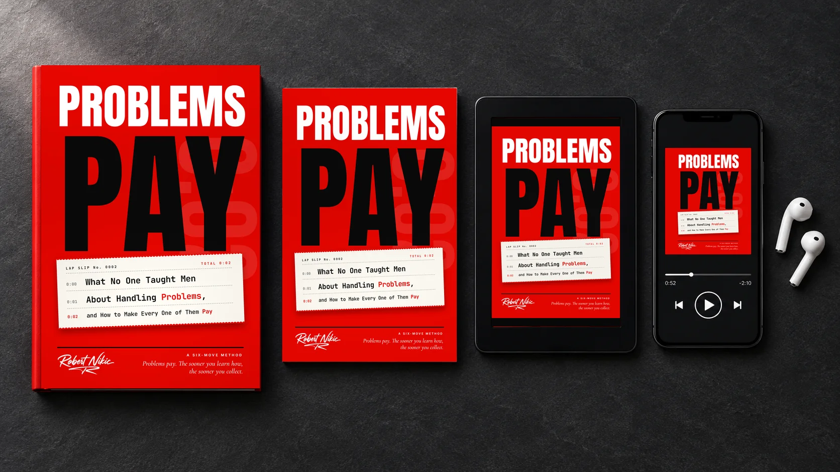 Problems Pay by Robert Nikic in hardcover, paperback, Kindle and audiobook